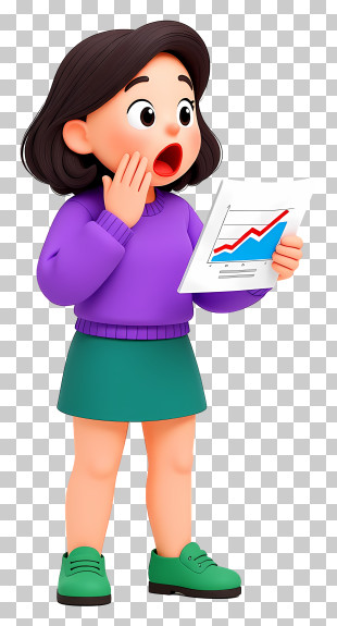Woman Surprised Online Banking - Shocked Woman Holding A Rising Chart PNG