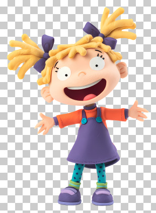 Rugrats - Blonde Girl In Purple Dress PNG