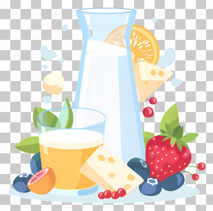 World Milk Day - Refreshing Juice And Fruits PNG