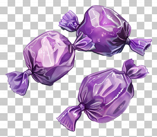 Candy - Purple Wrapped Candies PNG