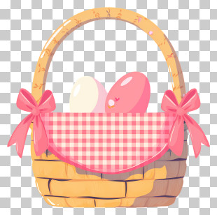Handled Basket - Basket With Eggs PNG