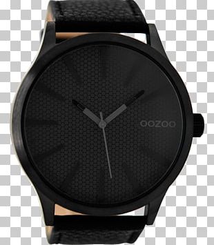 Quartz Clock Watch Black Color PNG