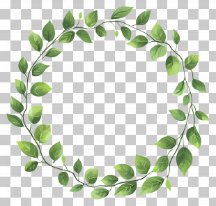 Leafy Wreath Design - Beautiful Leafy Wreath Design PNG