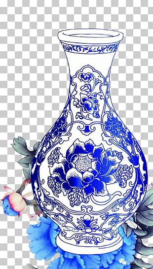 Blue And White Pottery Porcelain Ornament PNG