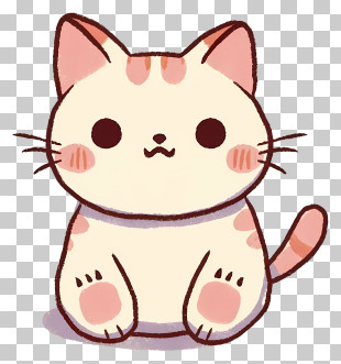 Kitten - Cute Cat Cartoon In Doodle Style PNG