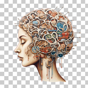 Train Your Brain Day - Mechanical Brain Illustration PNG