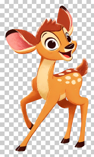 Bambi - Cute Fawn Cartoon PNG