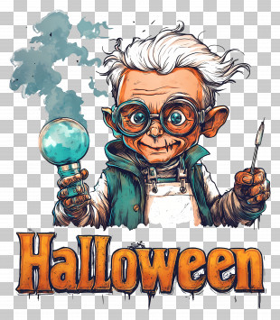 Halloween - Mad Scientist With Experiment For Halloween PNG