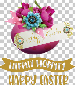 Hippity Hoppity Happy Easter PNG