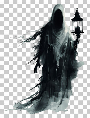 Ghost Lantern - Spooky Ghost With Lantern PNG