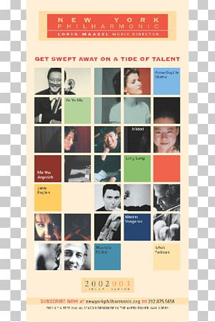Poster New York Philharmonic Orchestra Advertising Symphony PNG