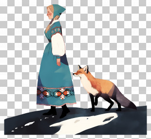 Scandinavian Woman - Woman With Fox PNG