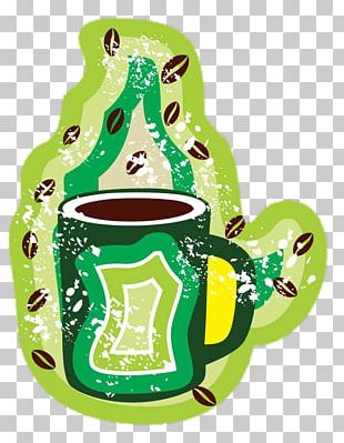 Green Tea Coffee Cartoon Illustration PNG, Clipart, Background Green ...