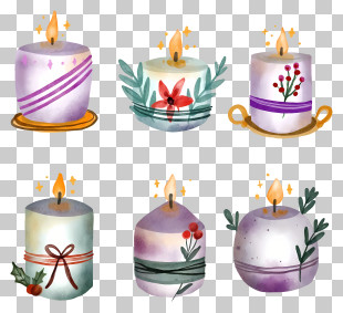Holiday Candles - Festive Decorative Candles With Holiday Accents PNG