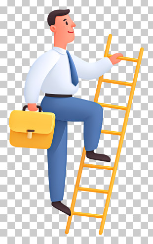 Businessman Climbing A Ladder PNG