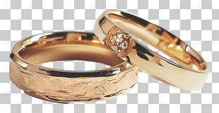 Wedding Rings - Gold Wedding Rings With Design PNG