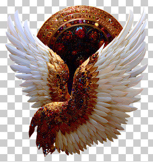 Jewel Decorative Art - Intricate Golden Decorative Wings PNG