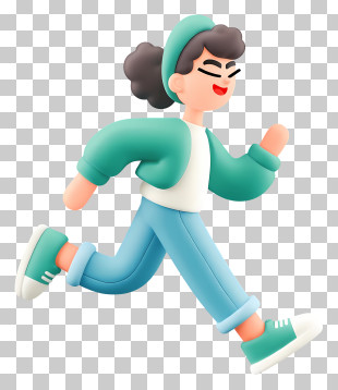 Trendy Woman Running - Energetic Runner In Green Jacket PNG