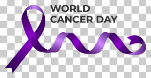 World Cancer Day - World Cancer Day Purple Ribbon Logo PNG