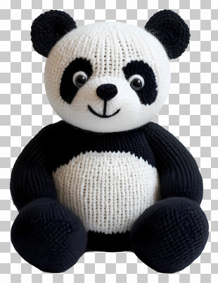 Knitted Panda - Knitted Panda Toy PNG