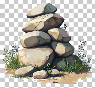 Pile Of Large Rocks - Balanced Rock Stack PNG