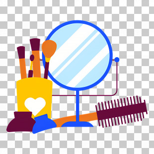 Beauty Mirror - Vanity Mirror With Makeup Accessories PNG