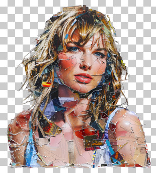 Taylor Swift - Mixed Media Collage Portrait Of A Woman PNG