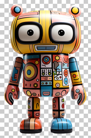 Cartoon Toy - Colorful Cartoon Robot Toy PNG