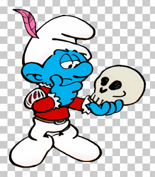 Actor Smurf - Blue Cartoon Character With Skull PNG