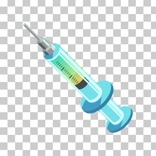 Blue Glass Syringe - Medical Syringe Illustration PNG