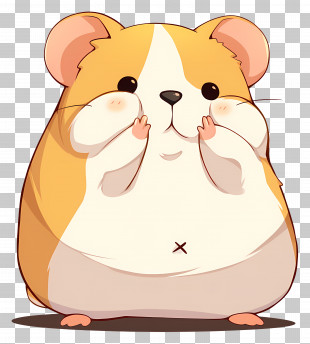 Cute Chubby Hamster - Cute Cartoon Hamster Illustration PNG