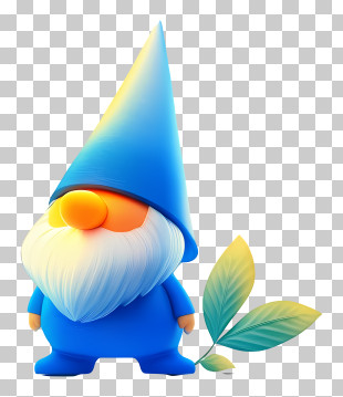 Gradient Object - Blue Gnome Character PNG