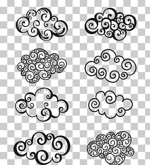 Cloud Motif Drawing PNG