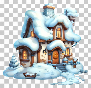 Snow Winter House - Charming Snow-Covered Winter Cottage PNG