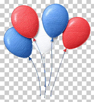 Fourth Of July Balloons - Colorful Red And Blue Balloons PNG