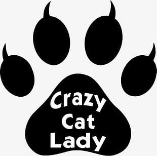 Black And White Crazy Cat Footprints PNG