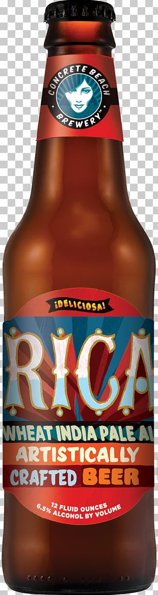 India Pale Ale Concrete Beach Brewery Beer Bottle PNG