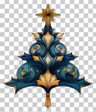 Christmas Tree Topper - Decorative Christmas Tree Design PNG