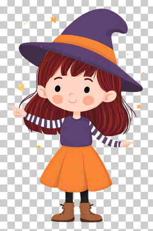 Cute Little Girl Witch - Cute Witch Girl PNG