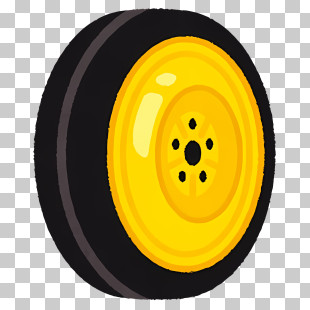 Cartoon Car - Yellow Wheel For Vehicle PNG