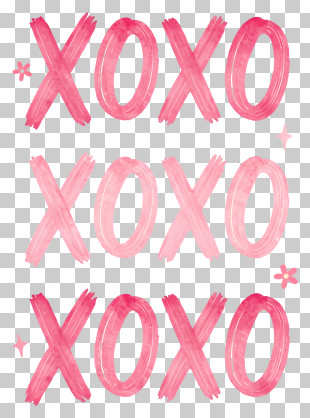 Pink XOXO Brush Letters PNG