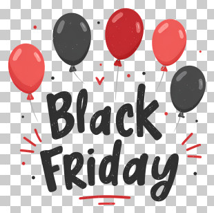 Black Friday - Black Friday Sale With Balloons PNG