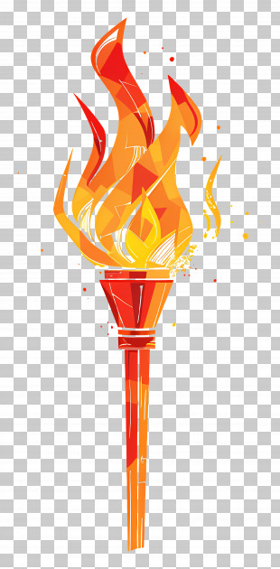 Olympic Torch - Flaming Torch In Abstract Style PNG