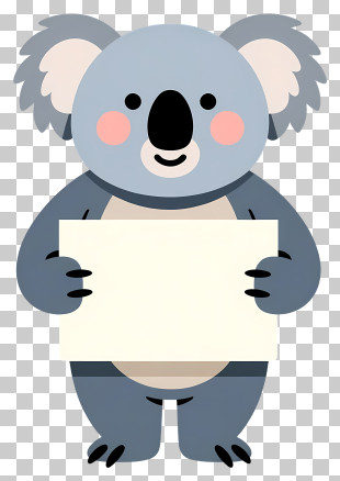 Koala Holding Blank Sign PNG
