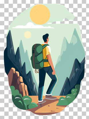 Hiking - Hiking Adventure In The Mountains PNG