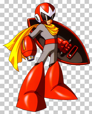 Proto Man - Red Robot Character With Shield PNG