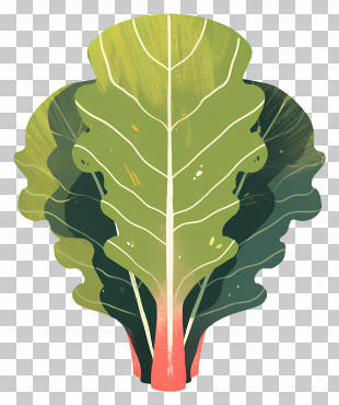 Swiss Chard - Green Leaf Illustration PNG