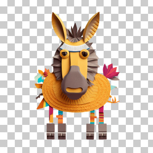 Donkey - Colorful Cartoon Donkey Illustration PNG