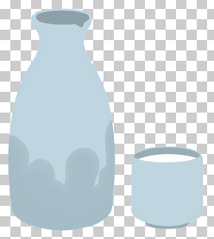 Cartoon - Sake Bottle And Cup PNG