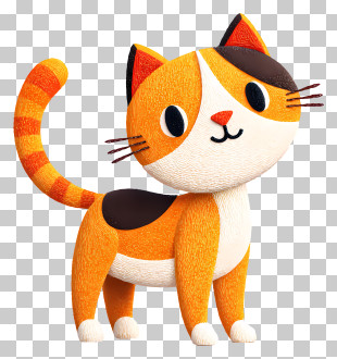International Cat Day - Cute Orange Cat PNG
